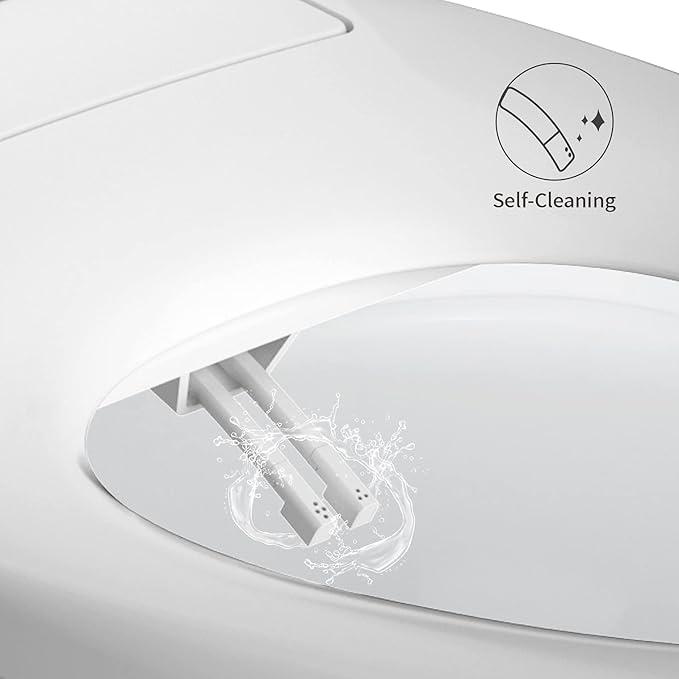 R&T V8902 Non-Electric Bidet Toilet Seat Elongated Self-Cleaning Dual Spray Nozzles for Rear & Feminine Wash