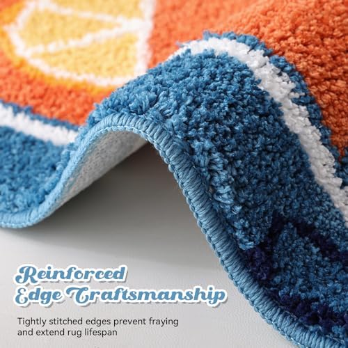 TRUEDAYS Sardine Bath Mat, Cute Bath Mat for Bathroom 20x30 Inch, Blue
