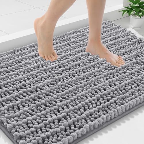 Smiry Bathroom Rugs 36X24, Extra Soft Rubber Backing Chenille Bath Mats