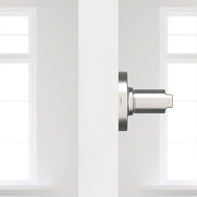 Kwikset Casey Dummy Round Door Handle, Single Sided Lever for Closets, French Double Doors, and Pantry, Satin Nickel Non-Turning Reversible Interior Push/Pull Lever, with Microban Protection