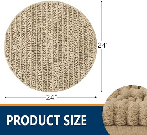 Smiry Bathroom Rugs Round 24X24, Extra Soft Rubber Backing Bath Mats