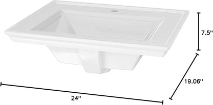 American Standard 1203001.020 Town Square S Countertop Sink, Center Hole, White