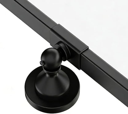 26"x26" Square Black Mirror,Pivot Mirror for Bathroom,Tilt Beveled Vanity Mirror,Metal Frame Piovting Mirror Hanging for Bedroom Entryway Living Room Farmhouse