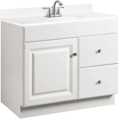 Design House Wyndham 36-Inch Bathroom Vanity Cabinet, Ready to Assemble, White, 597229