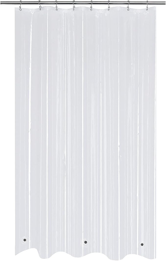 Mrs Awesome RV Stall Shower Curtain Liner with 3 Magnets 47x64 inch, Clear | Heavy Duty PEVA,8 Rustproof Grommets,Waterproof Thick PEVA Shower Liner for Small Bathroom Stall, 47 x 64 Inches