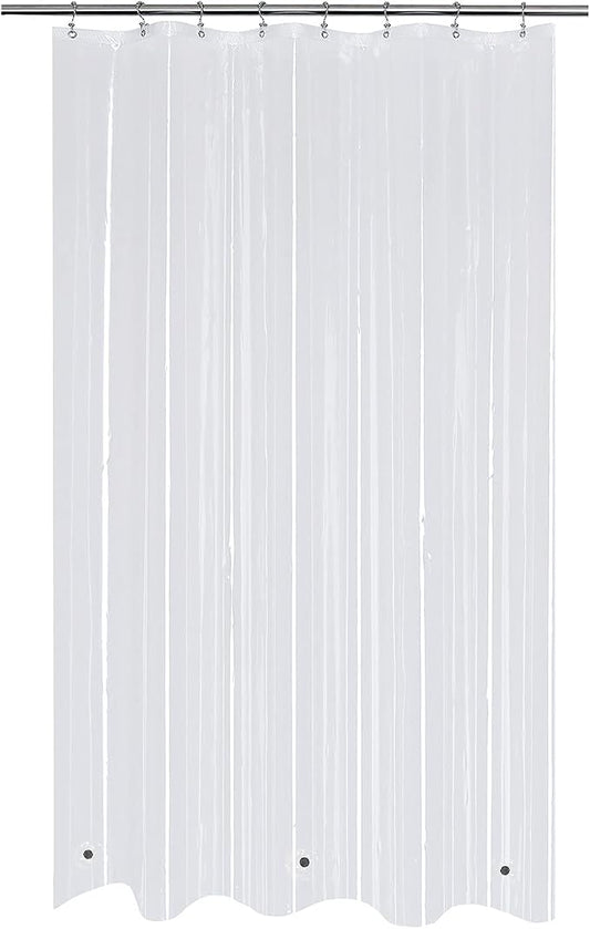 54x72 Stall Size Shower Curtain Liner Clear | 3 Bottom Magnets,10 Rustproof Grommets,Water Proof Lightweight PEVA,54W x 72H for Small Bathroom or Shower Stall
