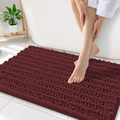 Smiry Bathroom Rugs 34X21, Extra Soft Rubber Backing Chenille Bath Mats