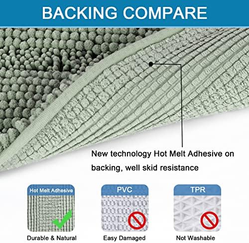 H.VERSAILTEX Bathroom Rugs Bath Mat Runner Rug Non Slip Kitchen Rug Extra Long Bath Rug Runners Oversized 59" x 20" Absorbent Washable Dry Fast Plush Area Rug for Bathroom/Bedroom - Sage