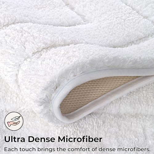 GRANNY SAYS White U Shaped Toilet Rug 20" x 24", Non-Slip Bath Mat