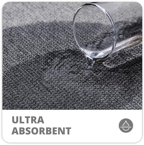 Bosap Bath Mat,Ultra Thin Bathroom Runner Rugs,Large Bath Mats for Bathroom,Quick Dry,Non-Slip,Machine Washable,Low Pile,Bath Rug,Shower Outside,Sink,Home Decor Accessories.Dark Grey,3'x5'(36x60inch)
