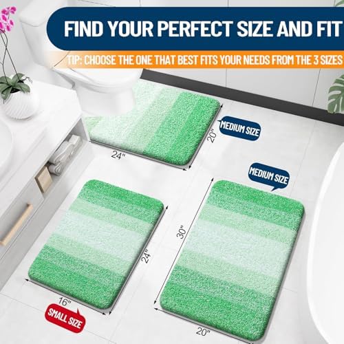 OLANLY Small Bathroom Rugs 24x16, Extra Soft Absorbent Microfiber Bath Rugs