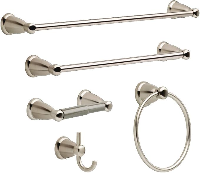 Franklin Brass Kinla (1-Pack) Toilet Paper Holder Satin Nickel Tissue Roll Holder for Bathroom Organization and Storage Spring-Loaded Toilet Tissue Holder Wall Bathroom Accessories KIN50-SN1