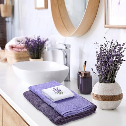 Peryiter 3 Pack Lavender Decorative Bath Towel Set