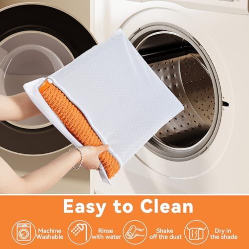 Triohero Small Bathroom Rugs Non Slip Washable Bath Rugs Super Absorbent Bathroom Rug Thin Quick Dry Low Pile Bath Mats, Orange 12"x12"