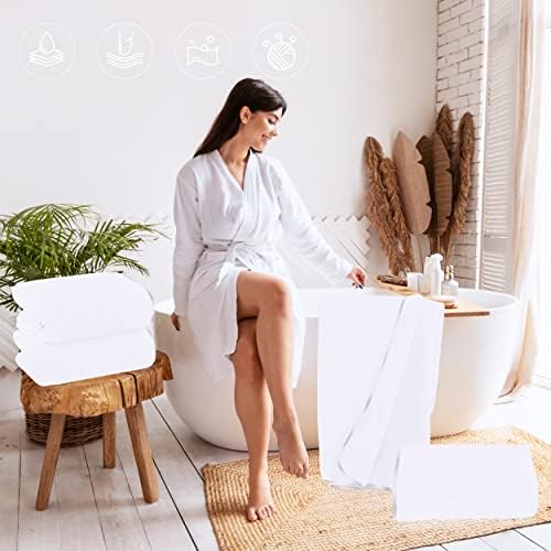 TENSTARS Silk Hemming Bath Towels for Bathroom Clearance - 27 x 55 inches - Light Thin Quick Drying - Soft Microfiber Absorbent Towel for Bath Fitness, Sports, Yoga, Travel, Gym - 2 Pack, White