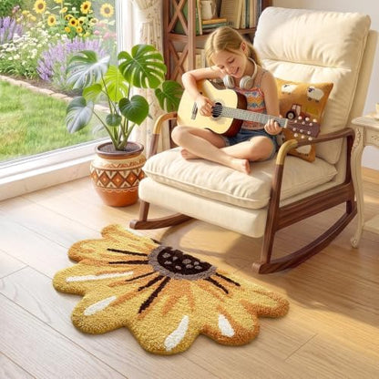 LUMI Floral Bathroom Rug, Absorbent Non Slip Bath Mat, 20"x36"