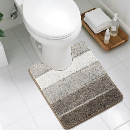 COSY HOMEER Toilet Rugs U-Shaped 24"x20", Ultra Soft Absorbent Bath Mat