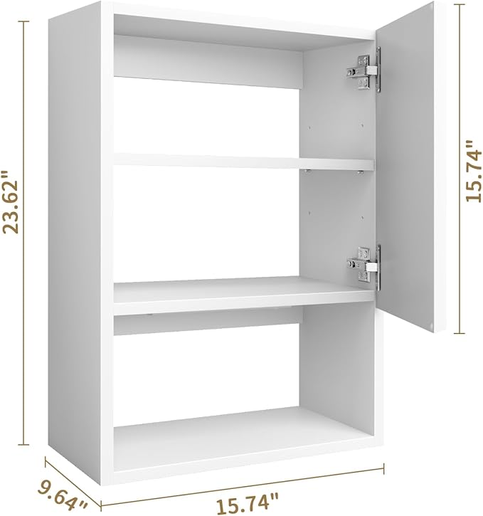 Wall Mounted Storage Cabinets with Lights, Over-The-Toilet Storage Vanity, Bathroom Medicine Organizer Adjustable Shelves Cabinet for Small Spaces (White)