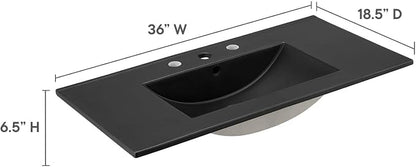 Modway EEI-5071-BLK Cayman 36" Bathroom Sink, Black