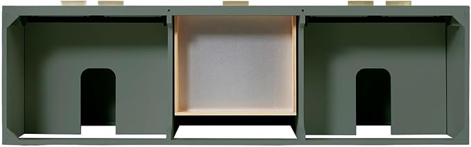ARIEL Milan 72-inch Bathroom Vanity with Sink,Solid Wood, 1.5-inch Italian Carrara Marble Countertop, Double Rectangular Porcelain Sink, Soft Closing Doors, Dovetail Drawers, Vintage Green
