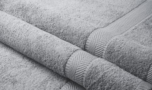 BY LORA 8-Pc Cotton Towel Set, Quick Dry Hotel Bath Hand Washcloths, Grey