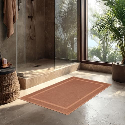 COTTON CRAFT Bath Mats - 2 Pack Tub Shower Floor Mat - 21x30 - Mocha