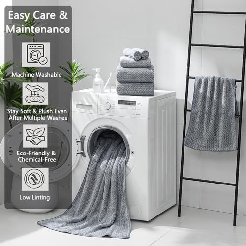 Ycosy Grey Hand Towels Set 16x31 Inches,Soft Microfibers Bathroom Towel Set 2 Pack,Highly Absorbent Quick Dry Luxury Towel Hotel Spa Gym Hand Towel Collection for Bathroom