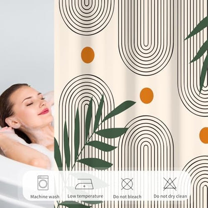 deFouliao Boho Shower Curtain, Modern Abstract Arch Waterproof Shower Curtain for Bathroom Bathtub Home Curtain Decor with Hooks, Machine Washable, 72''Wx84''L