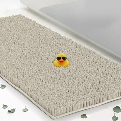 Chenille Bath Mats 71"x21", Plush Absorbent Quick Dry, Soft & Machine Washable, Non Slip Carpet for Bathroom, Thick Bathroom Rugs, Shower Restroom Rug Mat, Alfombras De Bano, Bathrugs