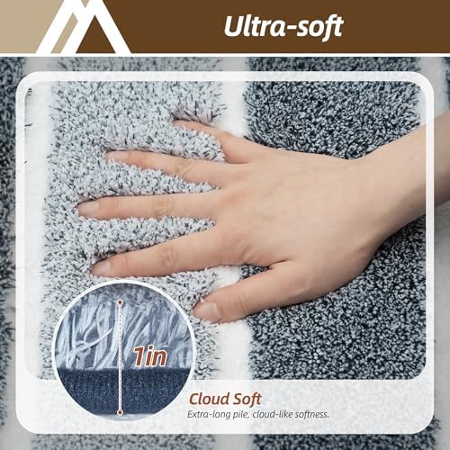 COSY HOMEER Bathroom Rugs 24x17, Ultra Soft Absorbent Bath Mat