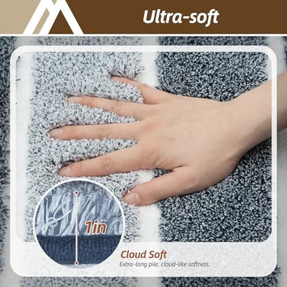 COSY HOMEER Toilet Rugs U-Shaped 24"x20", Ultra Soft Absorbent Bath Mat