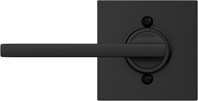 Schlage F170 LAT 622 COL Latitude Lever with Collins Trim Non-Turning Dummy Door Handle, Matte Black