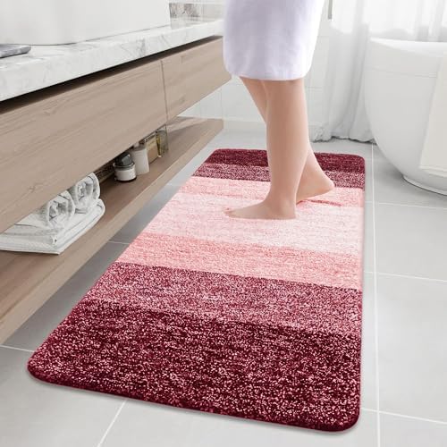 Arotive Microfiber Bathroom Rugs, Shaggy Soft Absorbent Bath Rug, 59x24