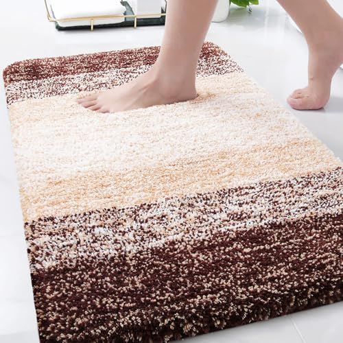 Arotive Microfiber Bathroom Rugs, Shaggy Soft Absorbent Bath Rug, 34x21