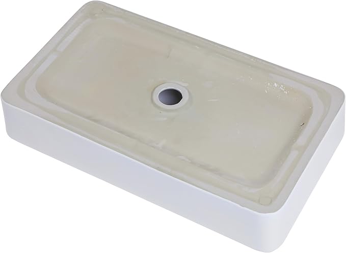 Sarlai 24 Vessel Sink Rectangle - 24 x 14 Inch Bathroom Sink Modern Large Rectangular Above Counter White Porcelain Ceramic Bathroom Vessel Vanity Sink Art Basin