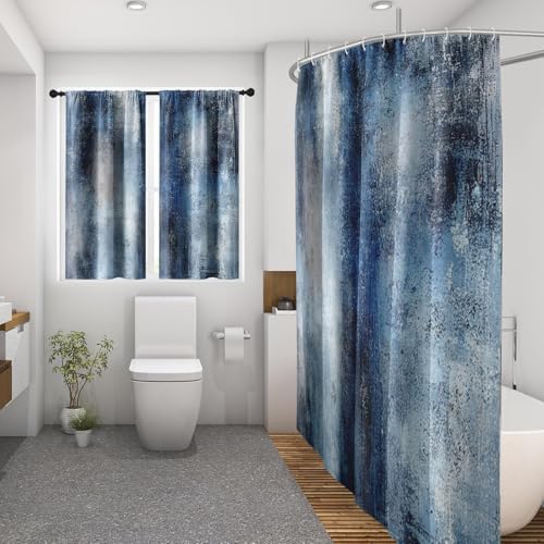 Shower Curtain Set, for Bathroom Decor 72" x 72", Abstract Modern