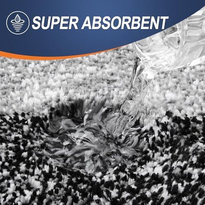 OLANLY Micorfiber Bathroom Rug Set 2 Piece, 24"x16"+U-Shaped 24"x20"