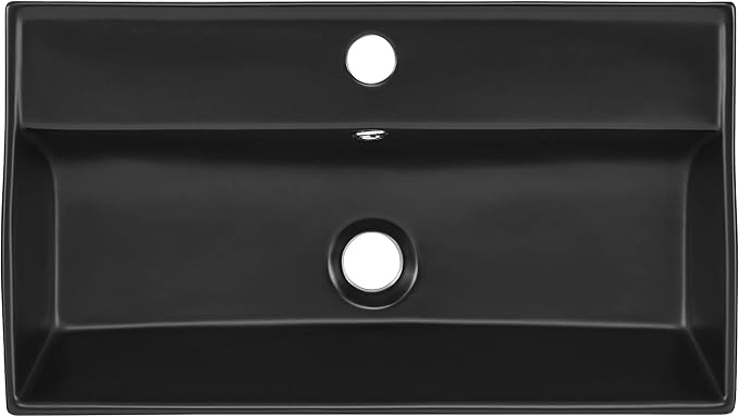 Claire 22" Rectangle Wall-Mount Bathroom Sink in Matte Black