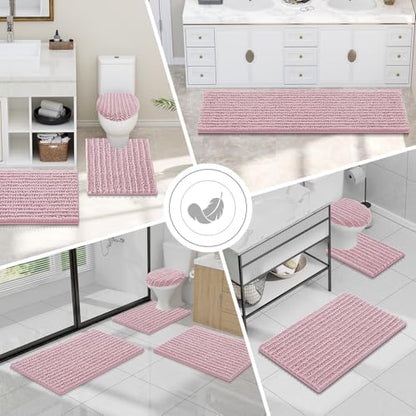Smiry Bathroom Toilet Rugs U Shaped 24X20, Chenille Bath mats for Toilet
