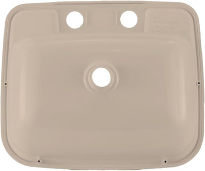 RecPro Rectangle RV Bathroom Sink | Single Bowl Lavatory Sink | Camper Sink | Plastic (Tan)