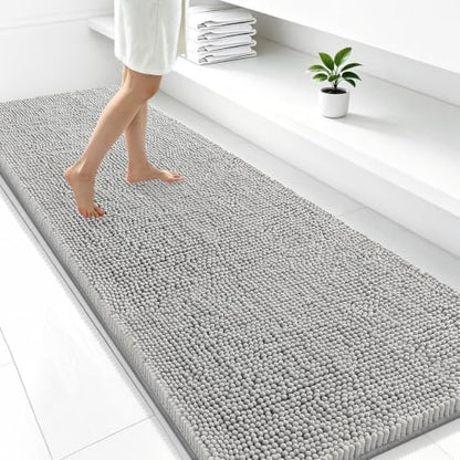 Smiry Bathroom Rugs 59X24, Luxury Chenille Extra Soft Absorbent Bath Mat