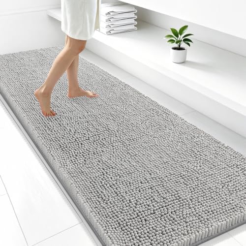 Smiry Bathroom Rugs 47X24, Luxury Chenille Extra Soft Absorbent Bath Mat
