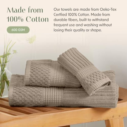 Springtree Home Oversized Bath Towel Set | 2-Pack | 100% Cotton | Brown