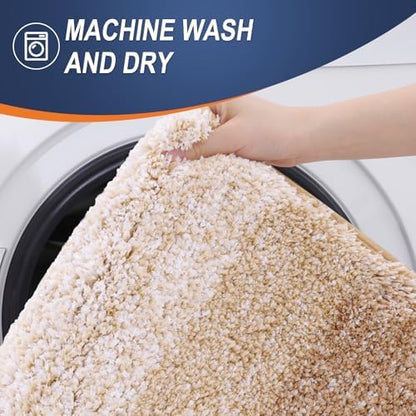 OLANLY Small Bathroom Rugs 24x16, Extra Soft Absorbent Microfiber Bath Rugs