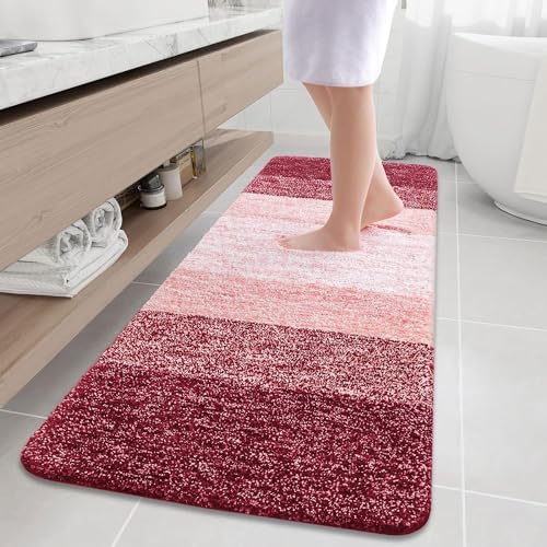 Arotive Microfiber Bathroom Rugs, Shaggy Soft Absorbent Bath Rug, 70x24