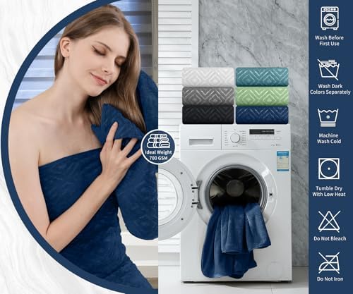 Bath Towel Set of 4 Extra Large Bath Sheet 35"x70" Oversized Bath Towel Soft Microfiber Bathroom Towel for Adults Highly Absorbent Quick Dry Towel Set for Bathroom,Hotel,Shower Towel Bath Sheet Navy