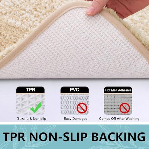 Arotive Microfiber Bathroom Rugs, Shaggy Soft Absorbent Bath Rug, 24x16