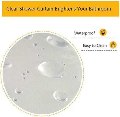AooHome Standard 72x72 Inches Shower Curtain Liner, Clear Eva 8 Gauge Shower Liner with Hooks, Bottom Magnets, Water Repellent, Heavy Duty, Rust Proof Grommets