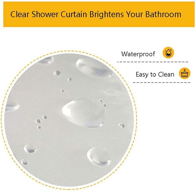 AooHome Clear Shower Curtain Liner, 8 Gauge Eva Extra Long Shower Curtain with Hooks, Bottom Magnets, Water Repellent, Heavy Weight, Rust Proof Grommets, 72x78 Inches