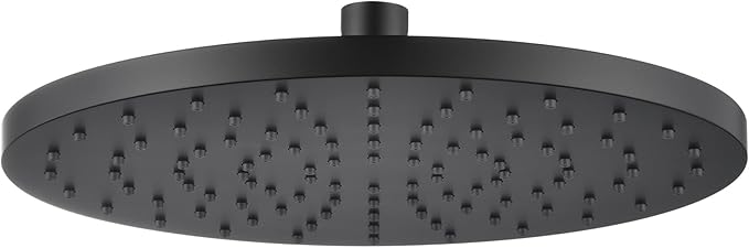 Rained Waterfall Shower Head 10-inch Large Overhead Showerhead High Flow 2.5 GPM with Adjustable Swivel Ball Joint, Matte Black SH001MB-D10